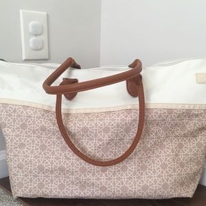 Cream & Tan Weekender Bag